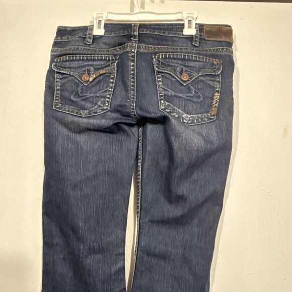 Silver Jeans Tuesday Bootcut Size 31 with stretch Distressed Medium wash denim - Picture 8 of 12